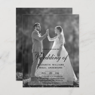 Elegante Moderne Foto Front & Back Wedding Einladung