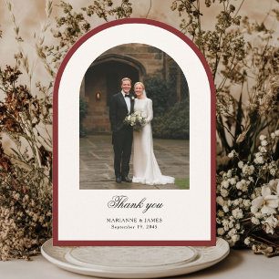Elegante moderne Foto-Hochzeit-Dankeskarten mit Bo Einladung