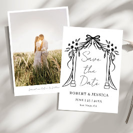 Elegante moderne Foto-Hochzeit - Heiratsantrag mit Einladung