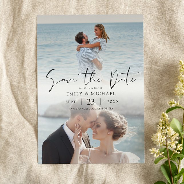 Elegante moderne Foto-Hochzeit Save The Date (Von Creator hochgeladen)