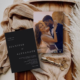 Elegante moderne Foto-Hochzeitseinladung Einladung