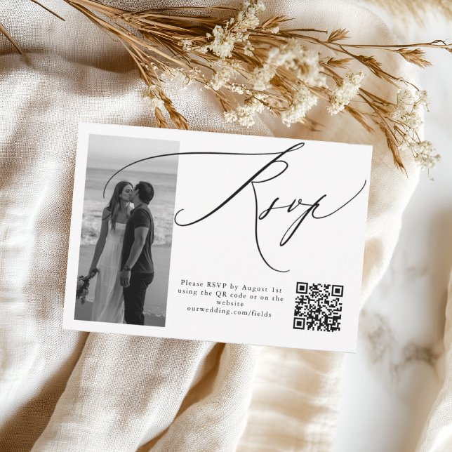 Elegante moderne Foto Wedding RSVP Card Karte (Von Creator hochgeladen)