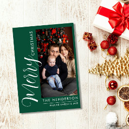 Elegante moderne Foto-Weihnachtskarte |Frohe Weihn Feiertagskarte