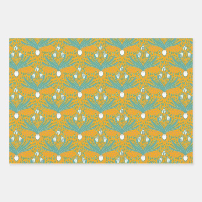 Elegante, moderne Frühlingssnowdrop-Blume Geschenkpapier Set (Vorderseite)