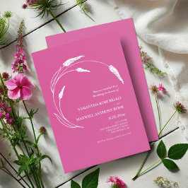 Elegante Moderne Fuchsia Pink Hochzeit Einladung