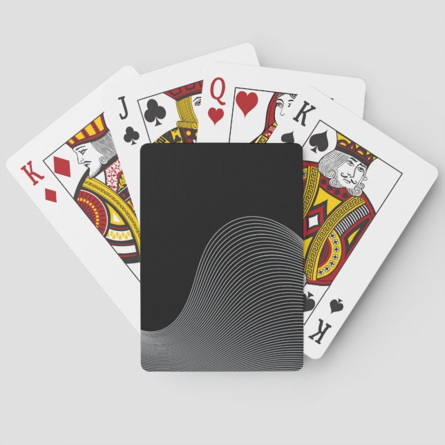 Elegante, moderne, futuristische Wave Abstraktion Spielkarten (Rückseite)