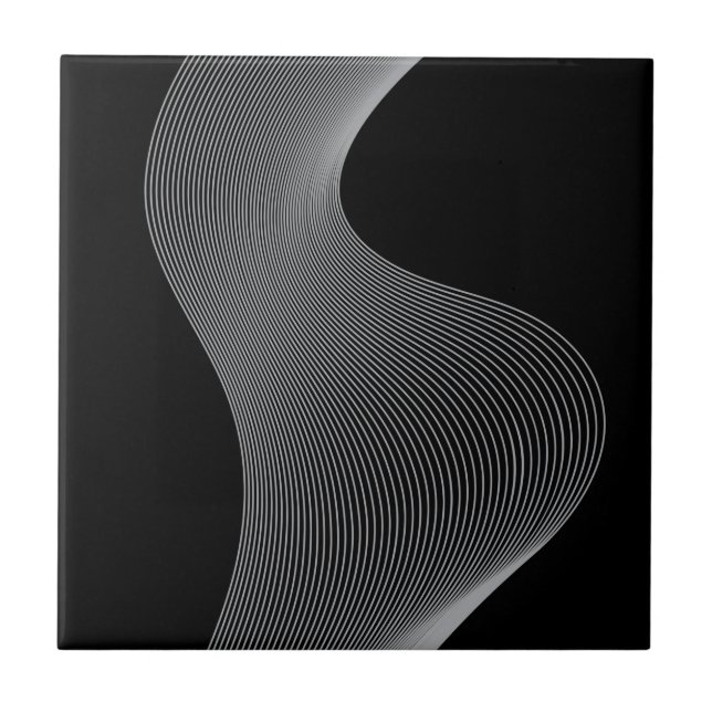 Elegante, moderne, futuristische Wellenabstraktion Fliese (Vorderseite)