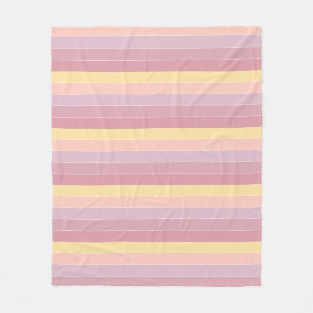 Elegante, moderne, gelb rosa Lila Streifen Vorlage Fleecedecke (Vorderseite)