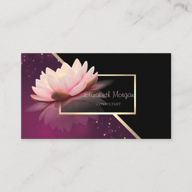 Elegante Moderne Geometrie, Elegante Lotus Visitenkarte (Vorderseite)