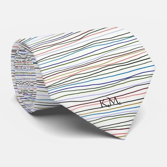 Elegante moderne geometrische Linnähe des Retro-Mo Krawatte (Gerollt)