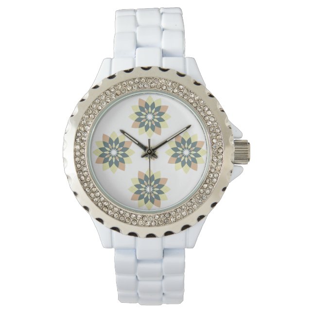 Elegante moderne geometrische Sternenbursts Armbanduhr (Vorderseite)