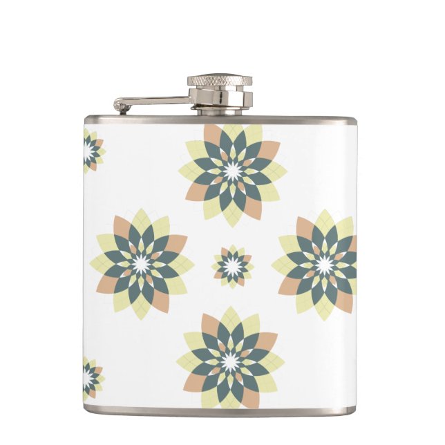 Elegante moderne geometrische Sternenbursts Flachmann (Vorderseite)