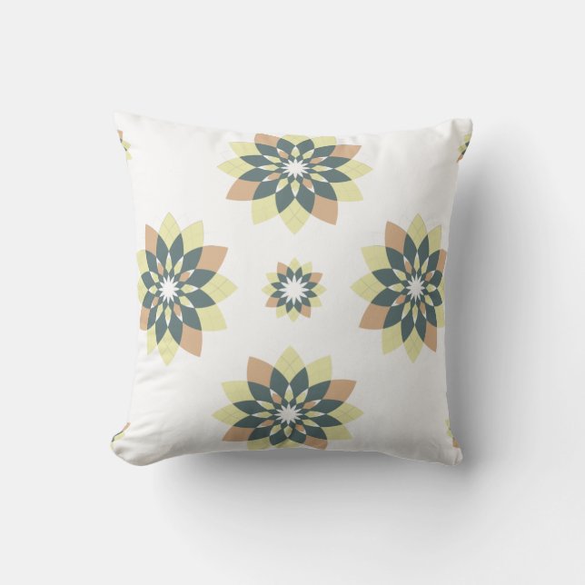 Elegante moderne geometrische Sternenbursts Kissen (Vorderseite)