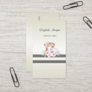 Elegante moderne, gestreifte, gebackene Blume Visitenkarte