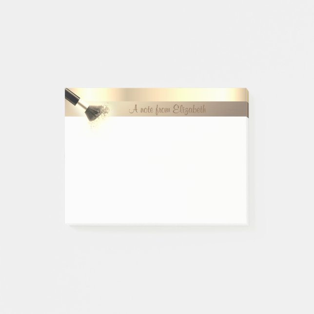 Elegante moderne Girly,Makeup Brush - Personalisie Post-it Klebezettel (Vorderseite)