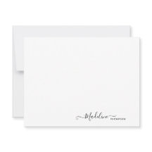 Elegante moderne Girly Script Black Note Card