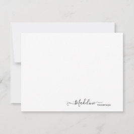 Elegante moderne Girly Script Black Note Card Mitteilungskarte