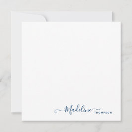 Elegante moderne Girly Script Navy Blue Note Card Mitteilungskarte
