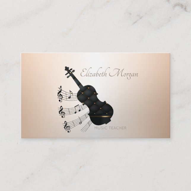 Elegante Moderne, Gitarre, Musiklehrer Visitenkarte (Vorderseite)