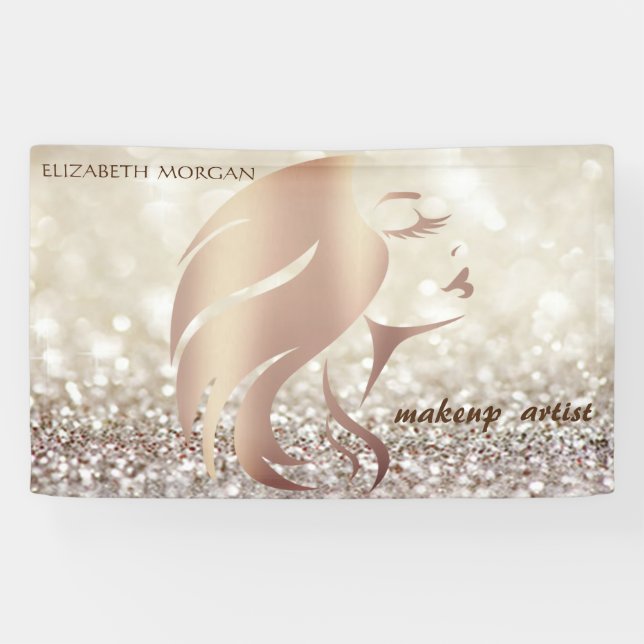 Elegante moderne glamouröse Glitzer Silhouette Banner (Horizontal)