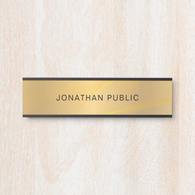 Elegante moderne glamouröse Goldvorlage Trendy Türschild (Vorderseite )