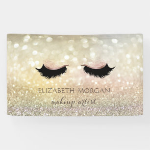 Elegante moderne glanzvolle Bokeh-Faux-Wimpern Banner