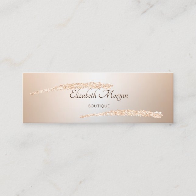Elegante Moderne,Glitzer Rose Goldrausch Schlaganf Mini Visitenkarte (Vorderseite)