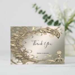 Elegante moderne Gold Decorative Danke Karte