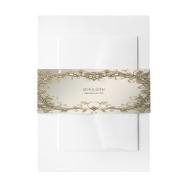 Elegante Moderne Gold Dekorative Einladungsbanderole