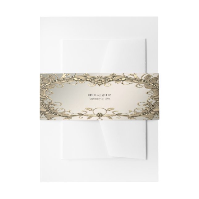 Elegante Moderne Gold Dekorative Einladungsbanderole (Vorderseite Beispiel)