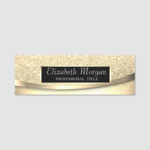 Elegante Moderne, Gold Glitzer Bokeh Ombre, Rahmen Namensschild