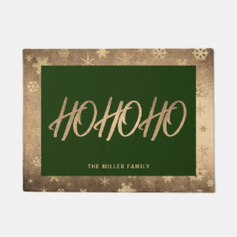 Elegante Moderne Gold & Green Ho Ho Ho Fußmatte