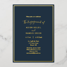 Elegante, moderne Gold-Hochzeitsparty Folieneinladung