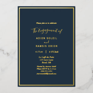 Elegante, moderne Gold-Hochzeitsparty Folieneinladung