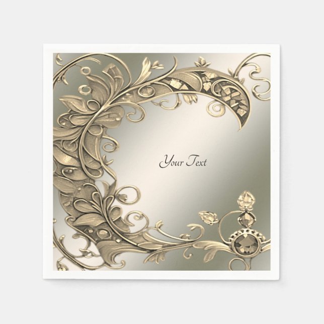 Elegante Moderne Goldene Dekorative Napkins Serviette (Vorderseite)