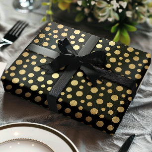 Elegante moderne goldene Folien-Polka-Punkte auf S Geschenkpapier