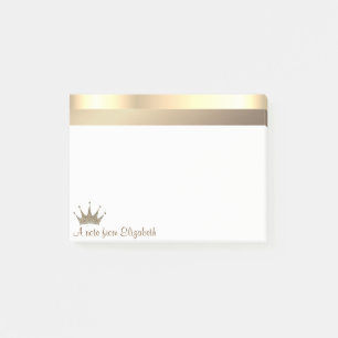 Elegante moderne goldene Tiara - Personalisiert Post-it Klebezettel