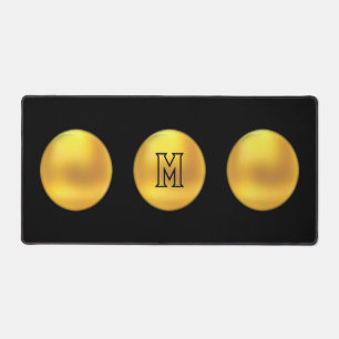 Elegante moderne goldene Tupfen und Monogramm auf  Schreibtischunterlage
