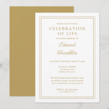 Elegante moderne Goldfeier zur Beerdigung des Lebe