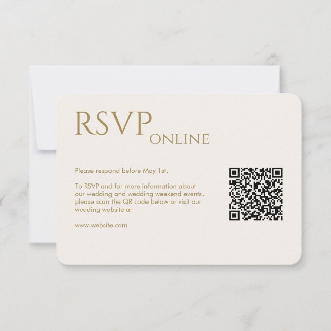 Elegante Moderne Goldhochzeit RSVP Karte (Vorderseite)