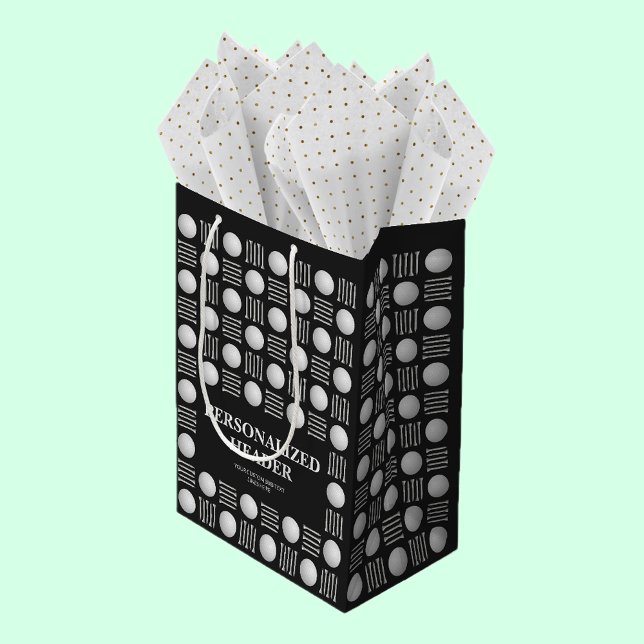 Elegante Moderne Golf Ball & T-Shirt Black Noir Mittlere Geschenktüte (Von Creator hochgeladen)