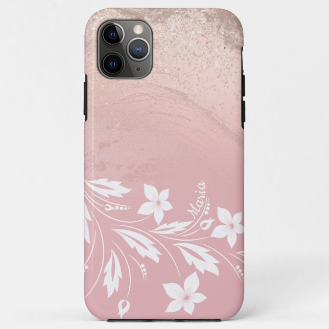 Elegante moderne Gradienten Rose Goldener Glitzer Case-Mate iPhone Hülle (Rückseite)
