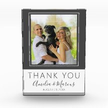 Elegante moderne Gray Script Danke für Ihre Hochze