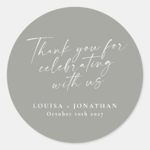 Elegante moderne Gray Trendy Script Custom Vielen Runder Aufkleber