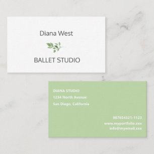 Elegante, moderne Green Blätter Business Card Visitenkarte