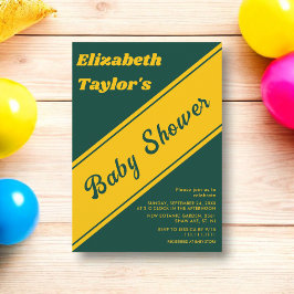 Elegante moderne Green und Gold Luxury Baby Dusche Einladung