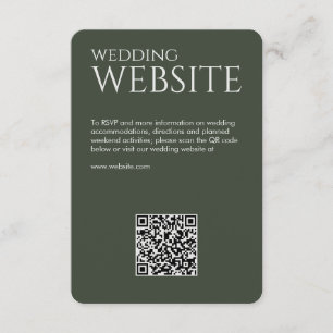 Elegante moderne grüne Hochzeit Begleitkarte