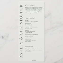 Elegante moderne grüne Hochzeit Programm