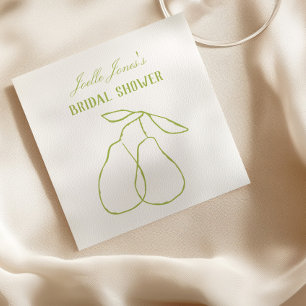 Elegante moderne grüne perfekte Birnen-Hochzeitsdu Serviette