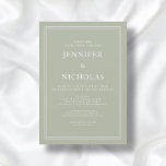 Elegante, moderne, grüne virtuelle Hochzeit Einladung<br><div class="desc">Elegante moderne Sage Green Virtual Wedding Einladung.</div>